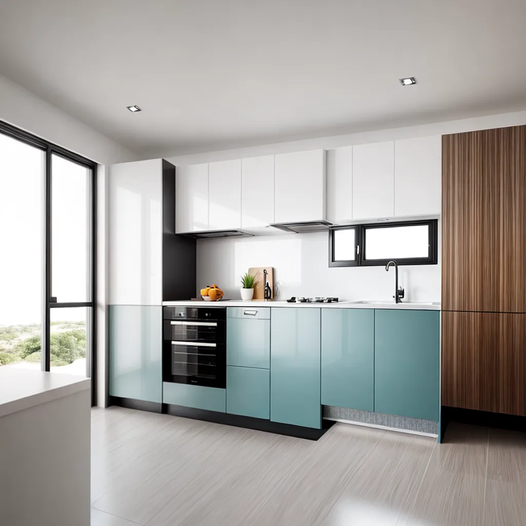 cozinha moderna piso ceramico elegante