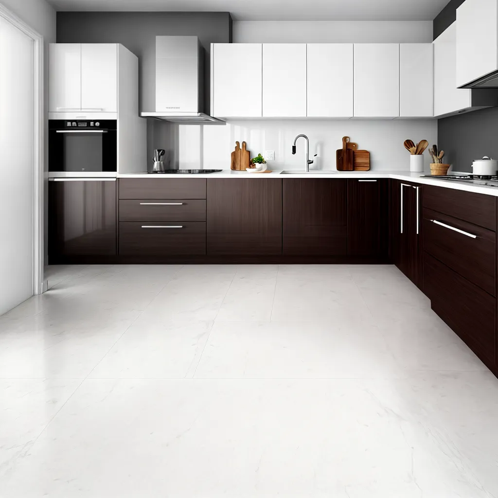 cozinha moderna piso branco ceramica