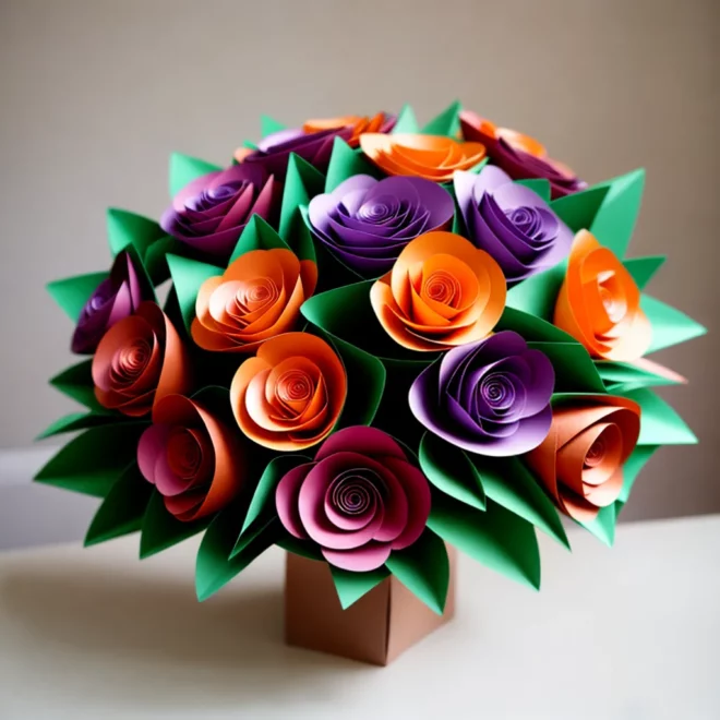 bouquet flores papel kraft decoracao