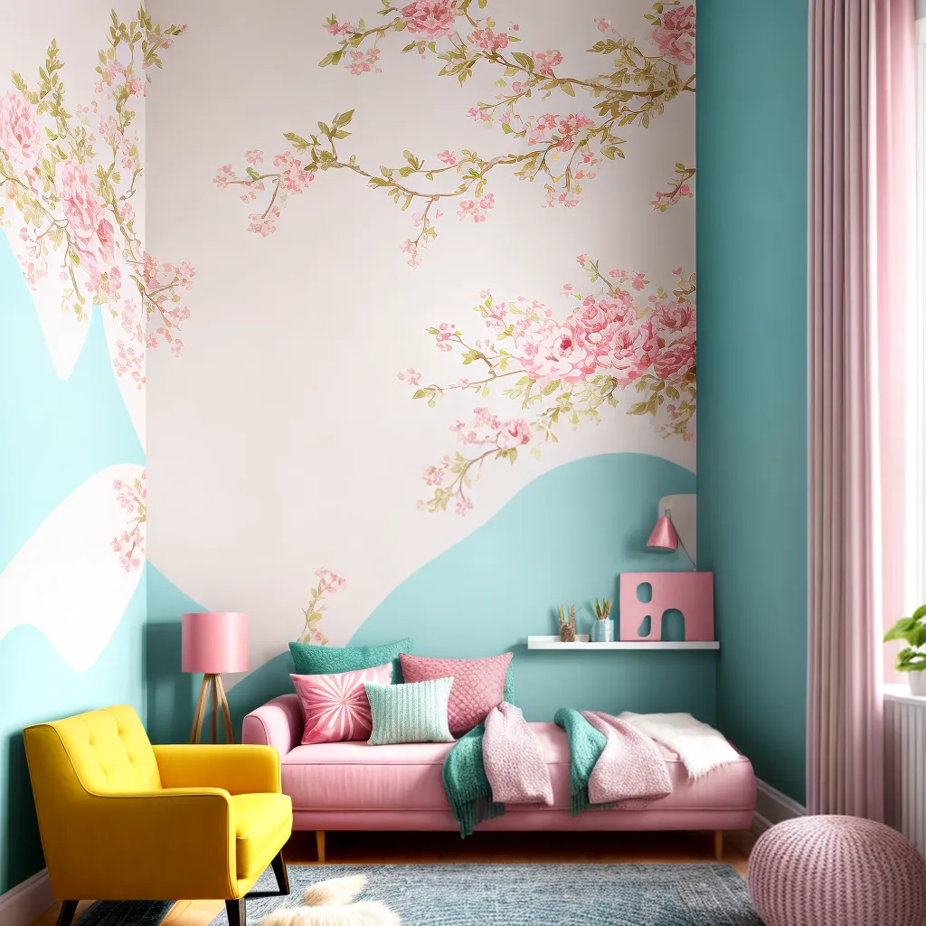 sala decorada padroes cores vibrantes