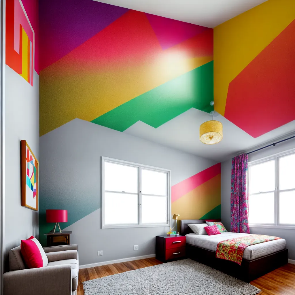 sala decorada paredes coloridas