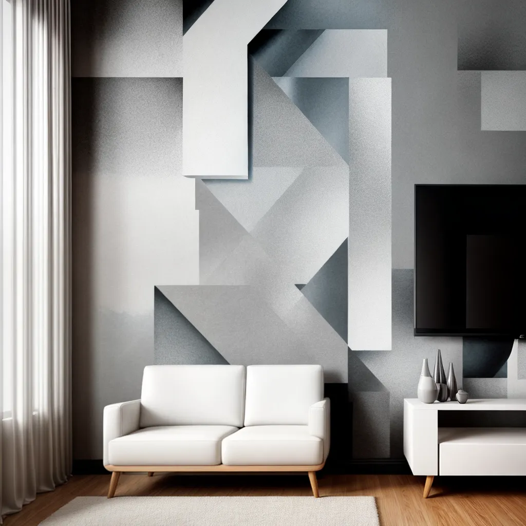 parede geometrica cinza moderna