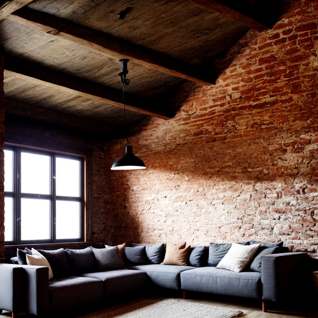 sala aco teto madeira moveis vintage