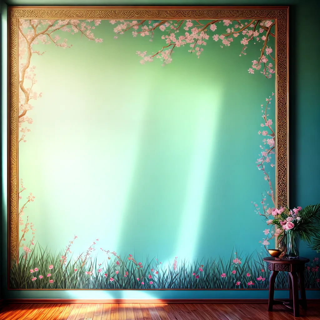 parede oriental decorada serenidade