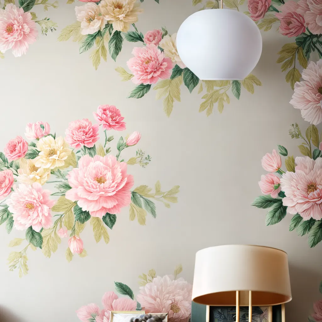 parede floral romantica elegante