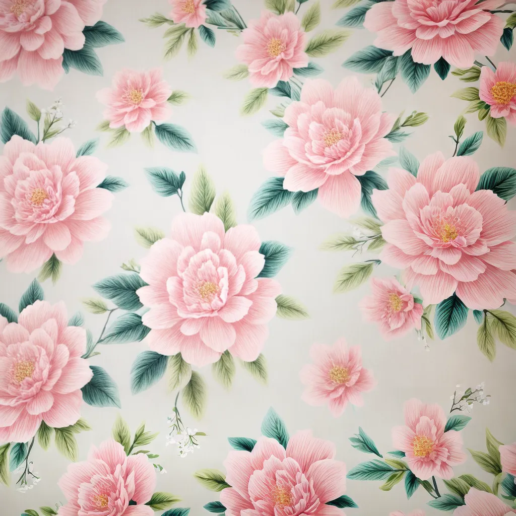 parede floral papel de parede romantico 1