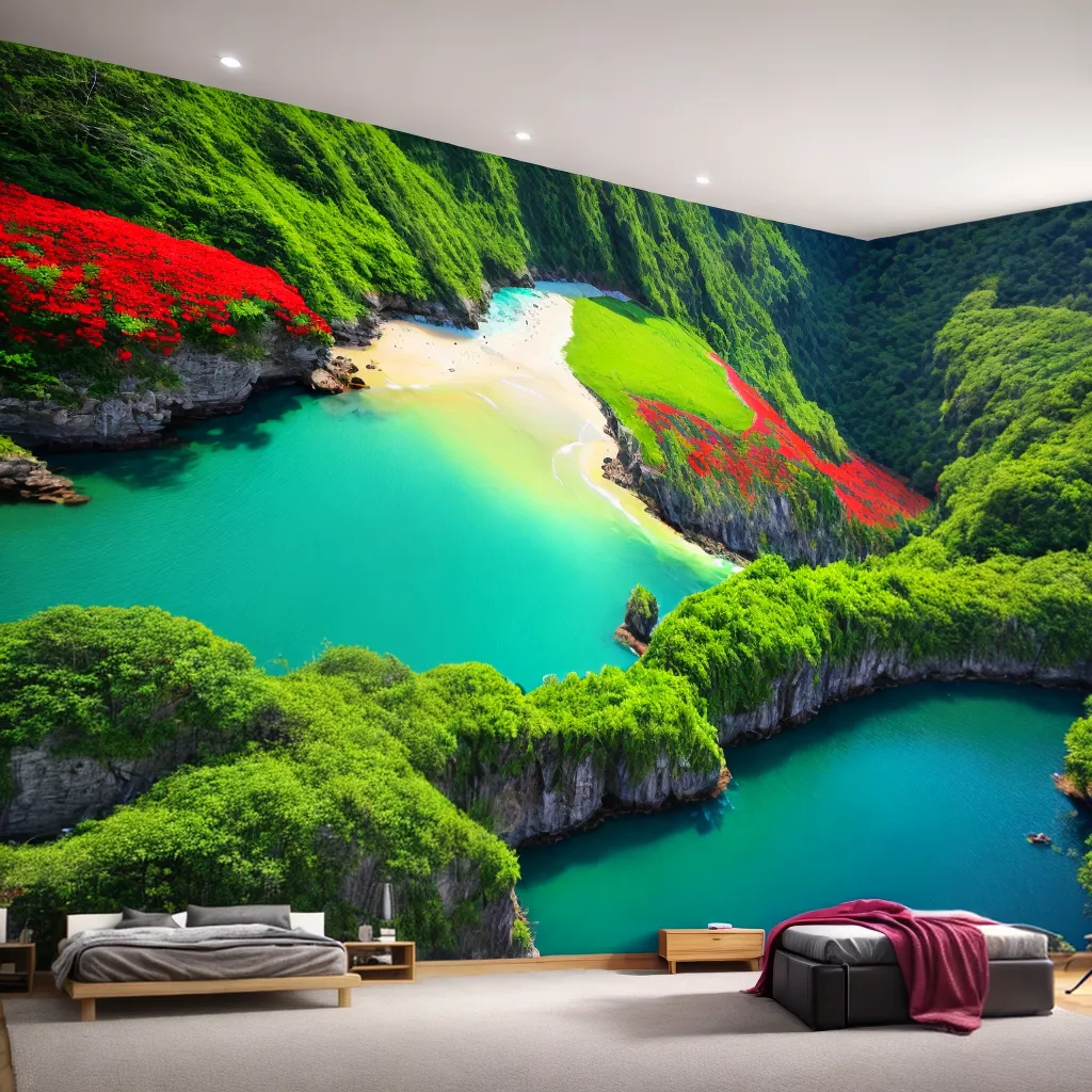 mural natureza colorido detalhes