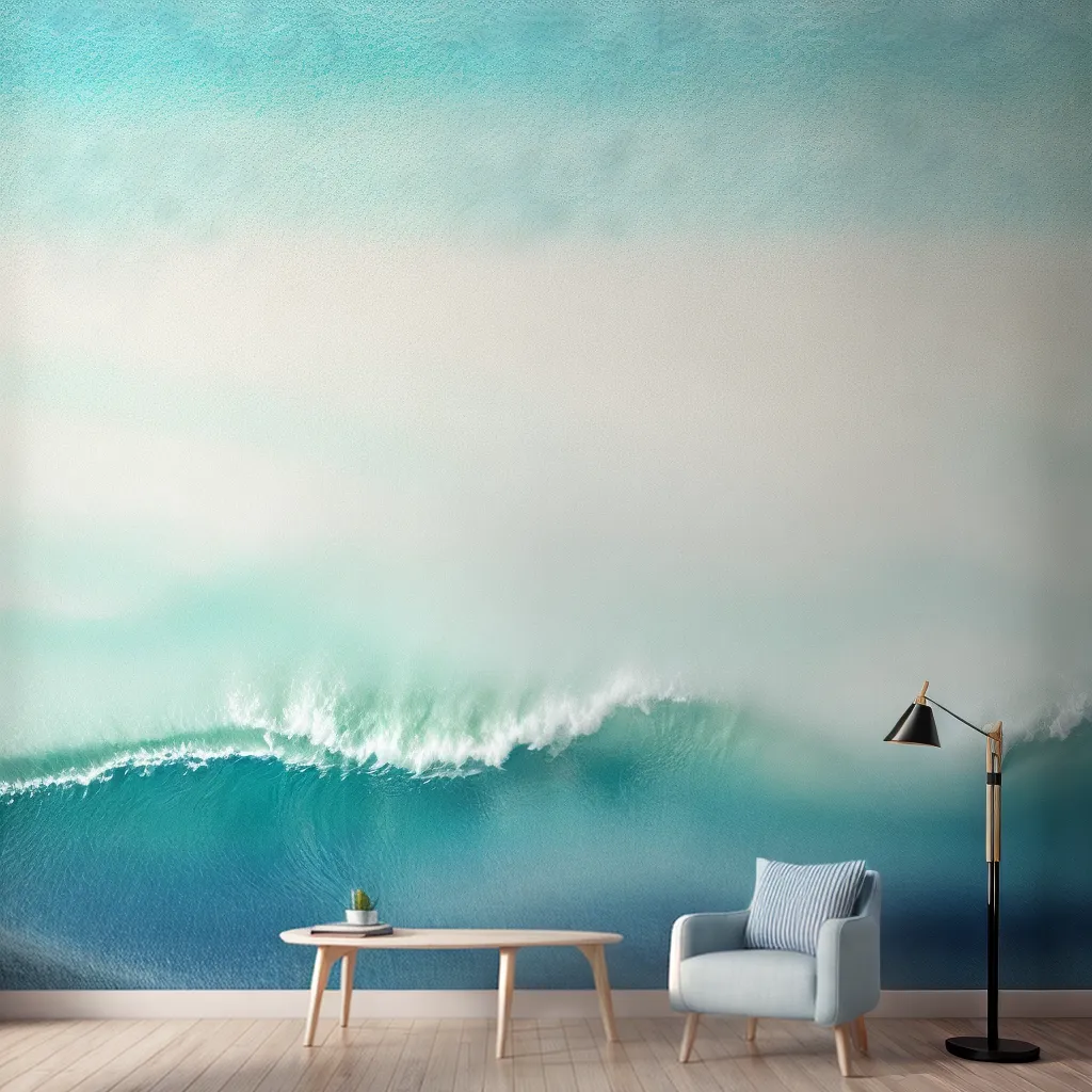 parede praia azul branco conchas