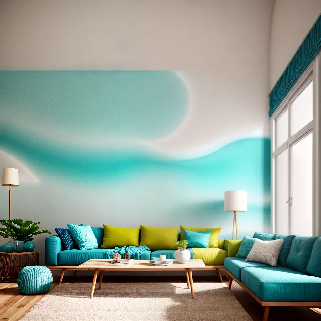 sala listrada turquesa branco praia