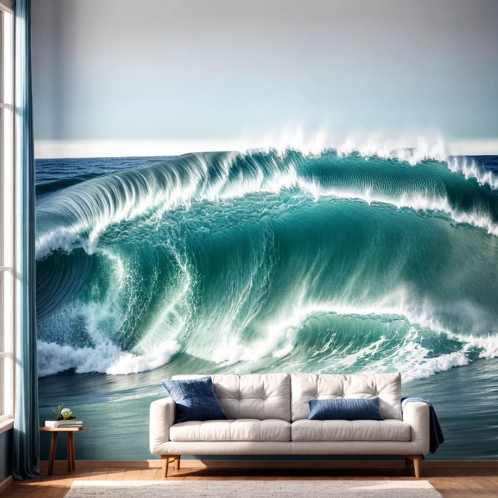 quarto litoral parede azul tranquilidade