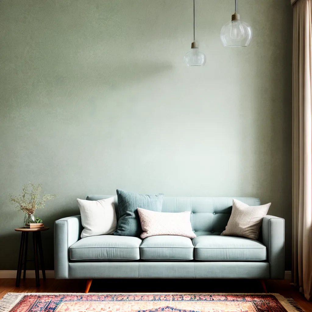 sala estar vintage pastel floral