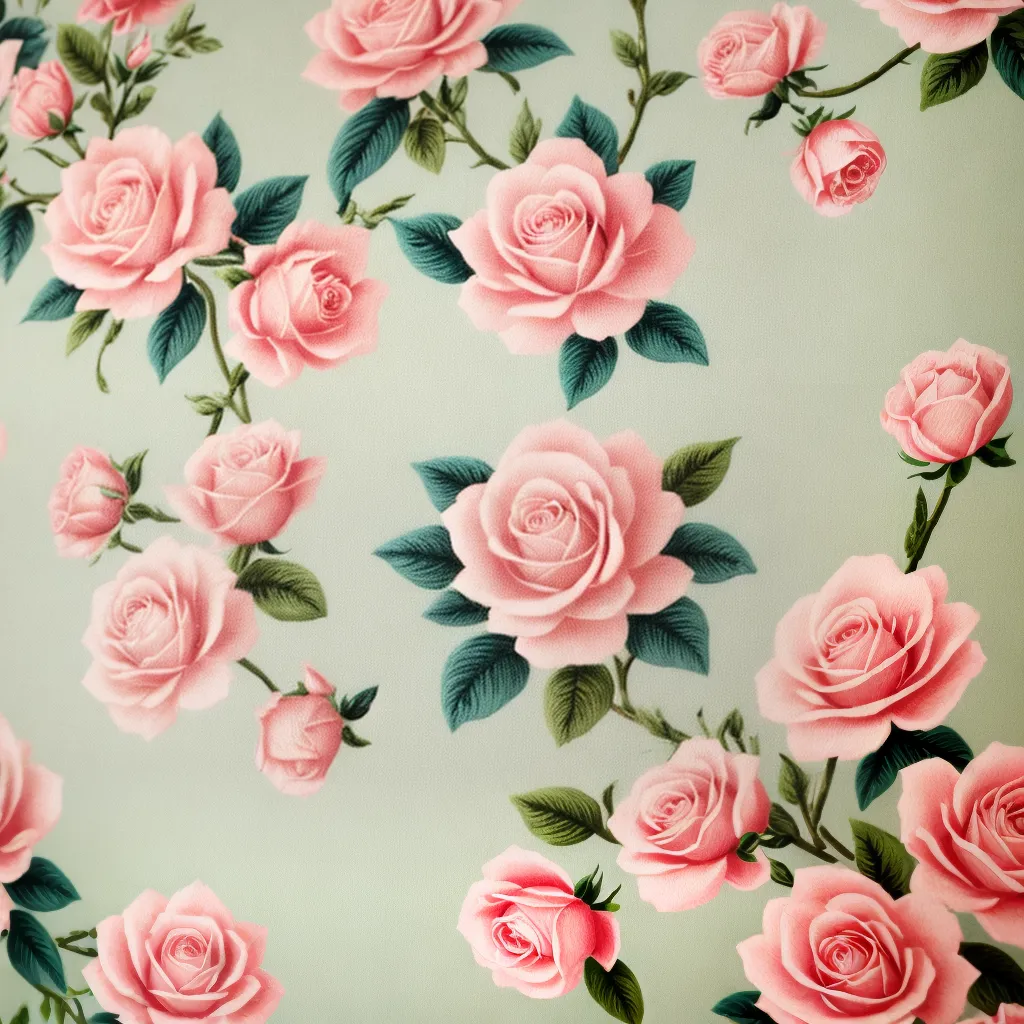 papel de parede vintage rosas pastel