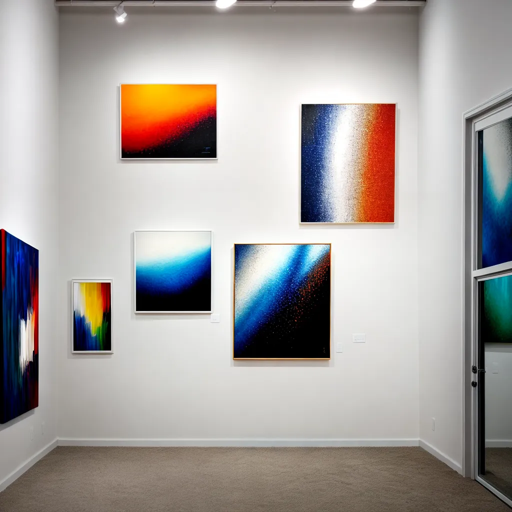 parede arte diversa iluminada