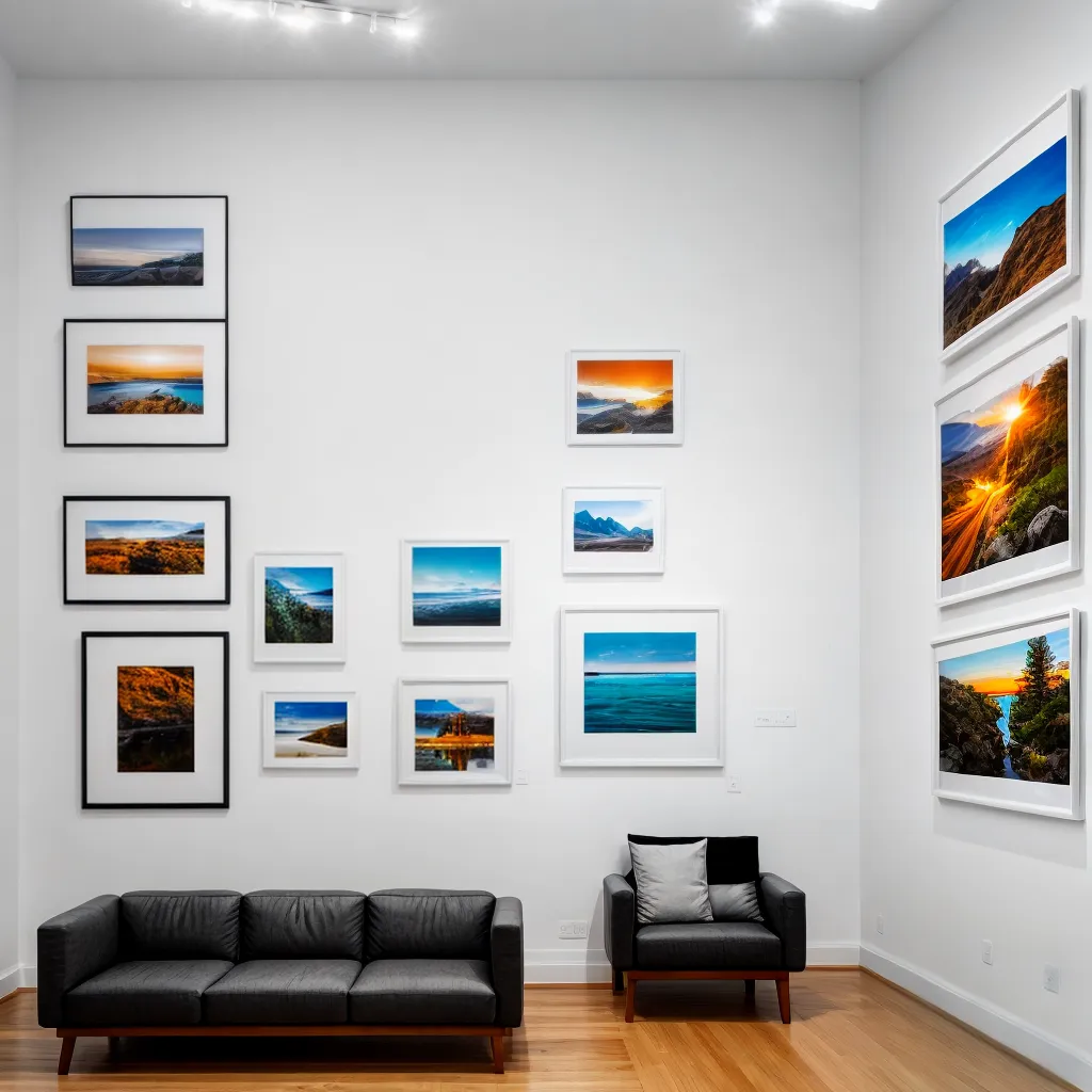 sala iluminada arte pinturas fotografias