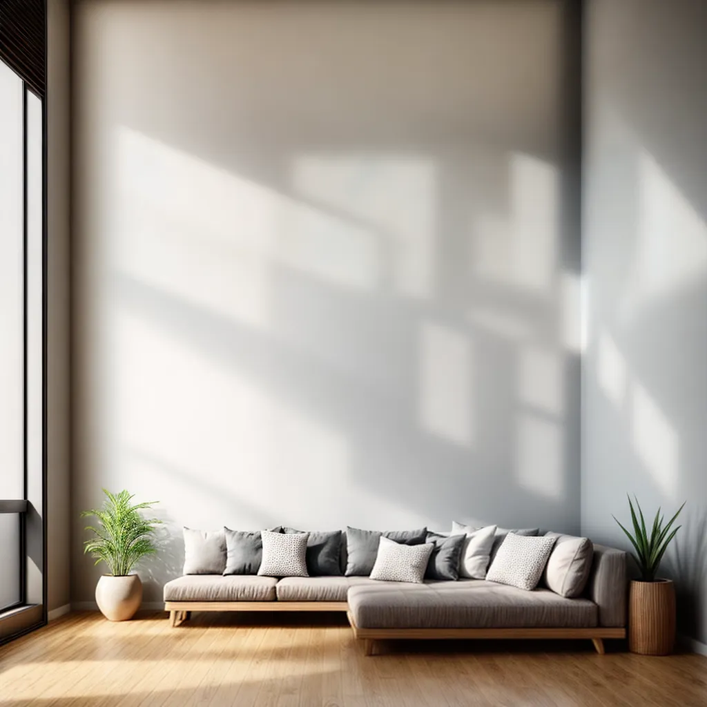 sala minimalista neutra meditacao