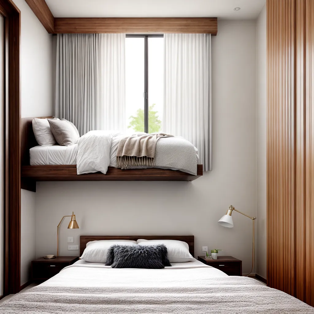 quarto minimalista papel de parede bambu