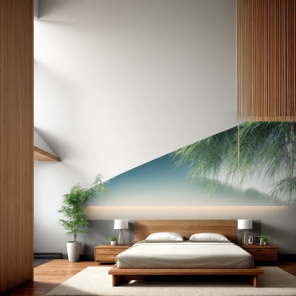 quarto minimalista bambu