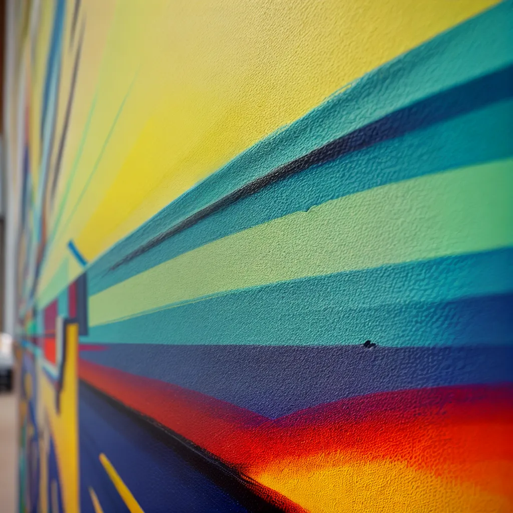 parede pintada textura cores vibrantes
