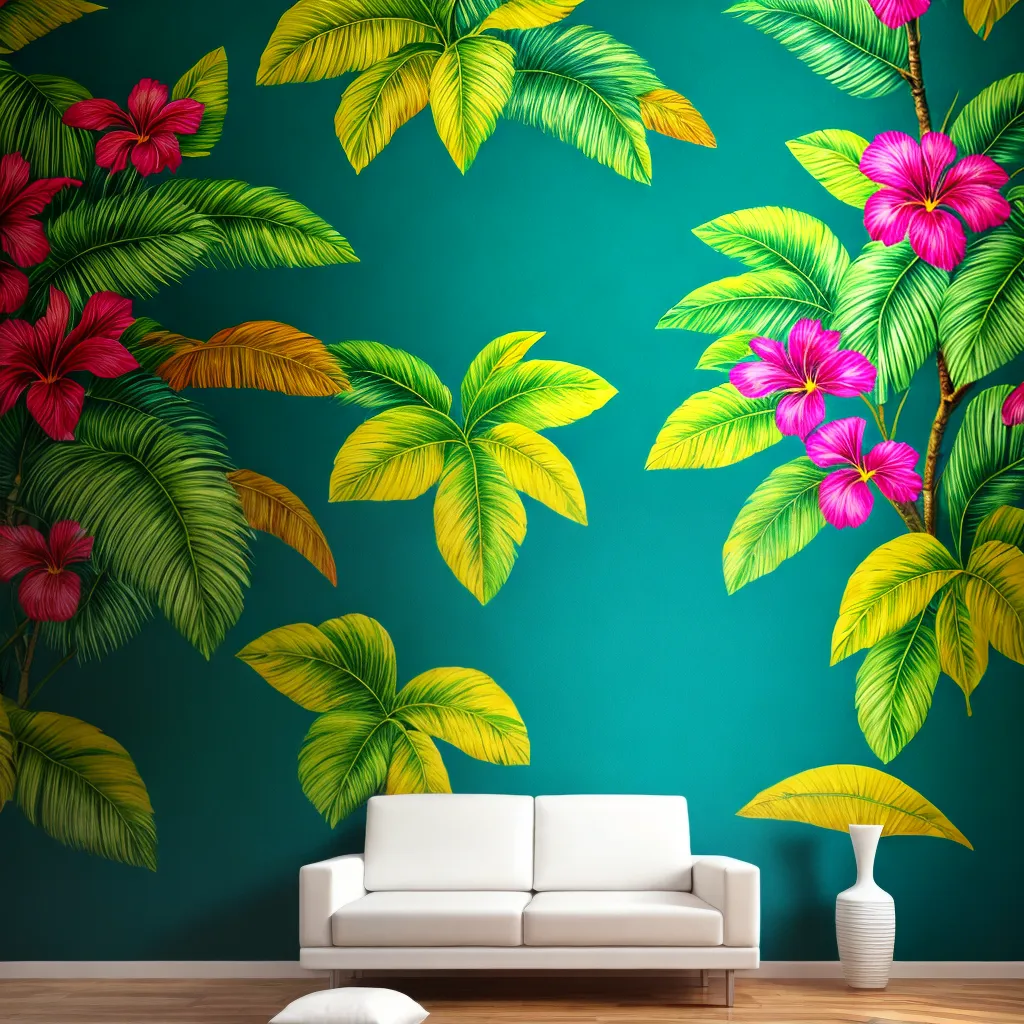 papel de parede tropical vibrante 1