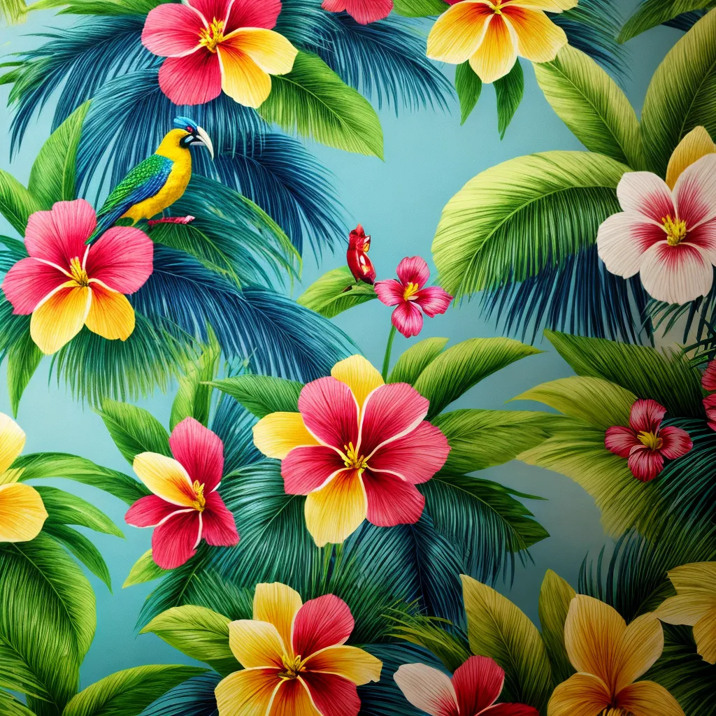 papel de parede tropical exuberante 1