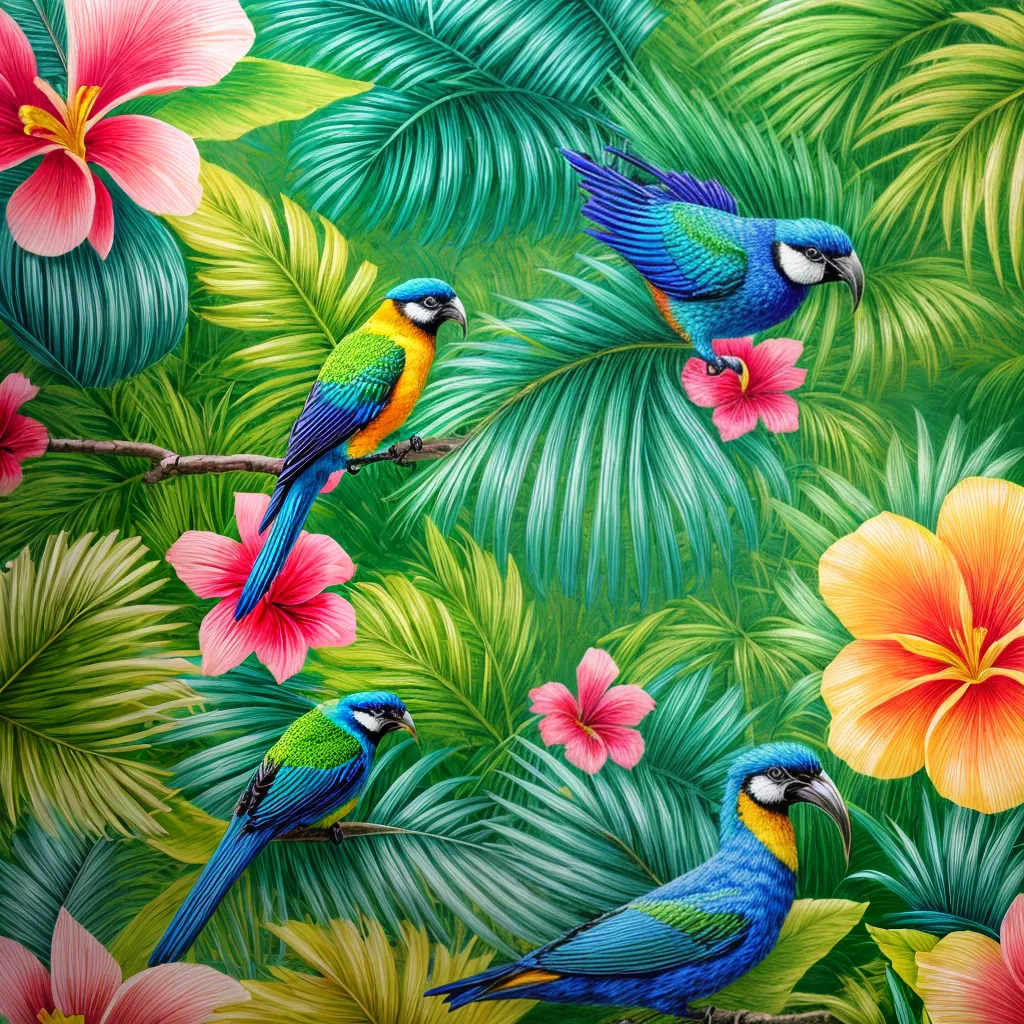 papel de parede tropical exuberante 3