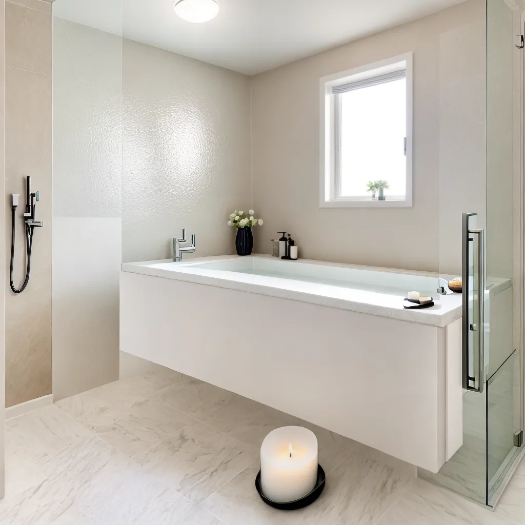 banheiro spa azulejos brancos acolhedor