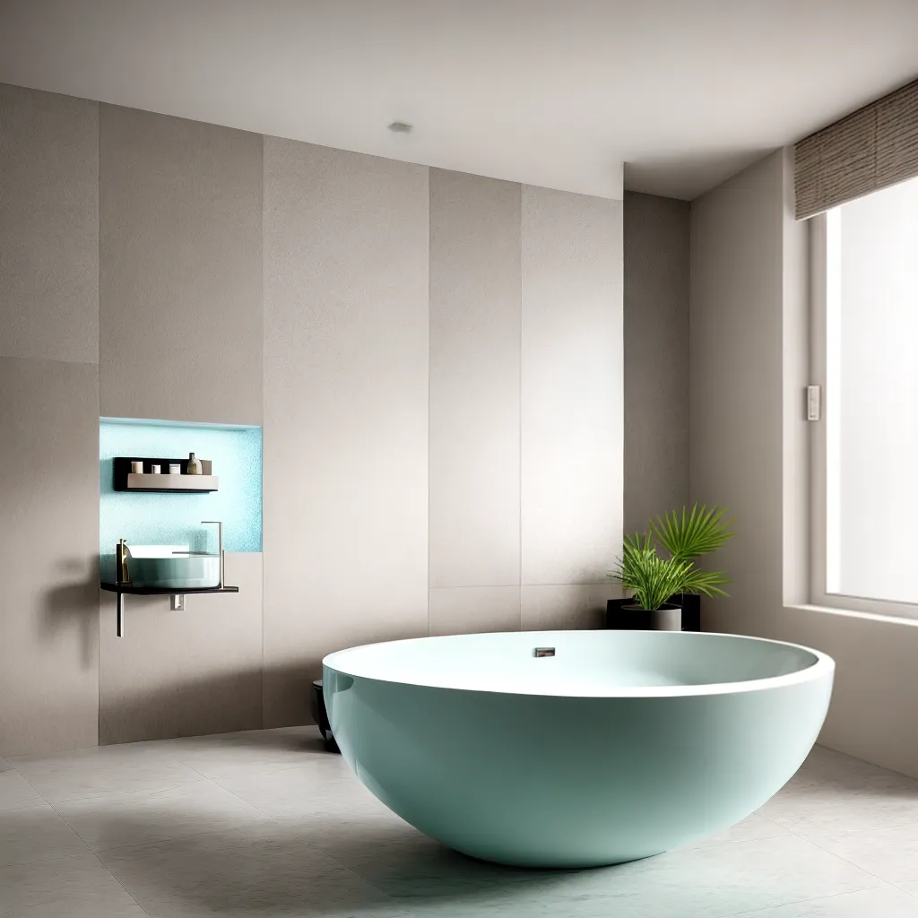 banheiro sereno tiles neutros natureza