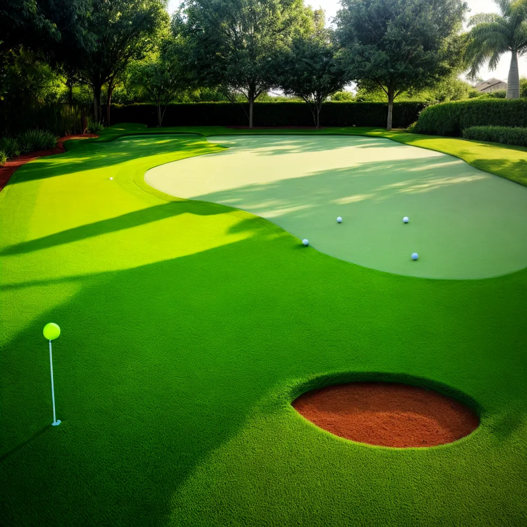 espaco externo verde putting green sintetico