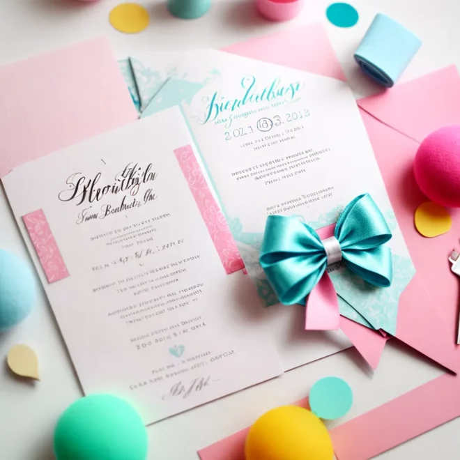 convite bebe pastel ilustracoes diy