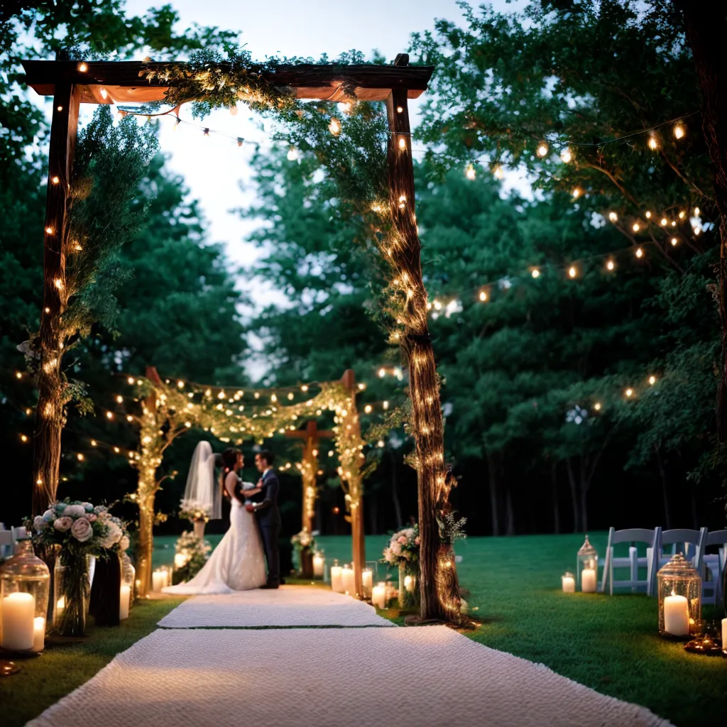 casamento ao ar livre arco madeira fadas