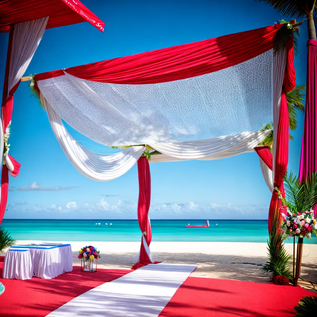 casamento praia canopy palmeiras oceano