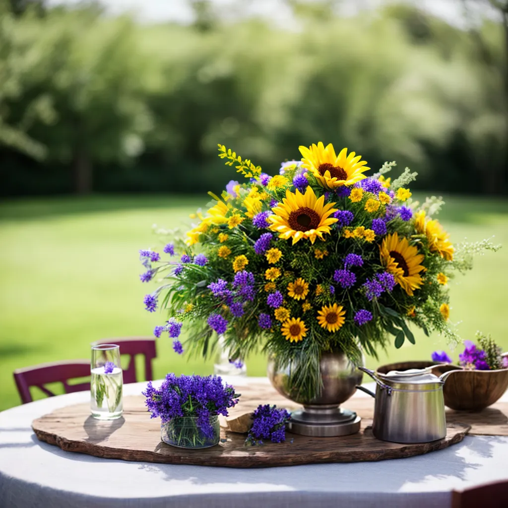 mesa rustica flores selvagens casamento