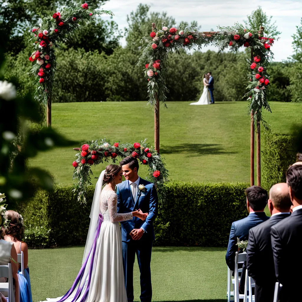 casamento ao ar livre arco madeira flores selvagens