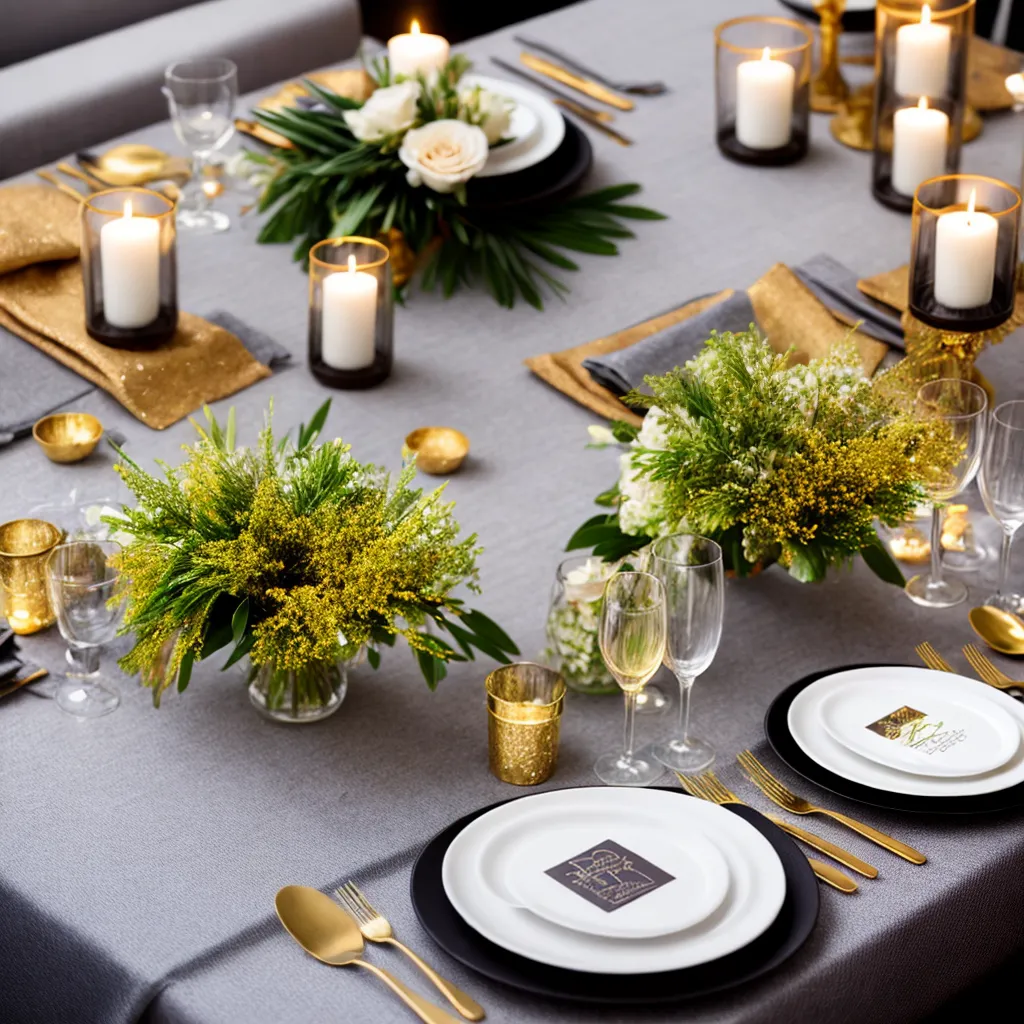 mesa casamento luxo arranjo dourado
