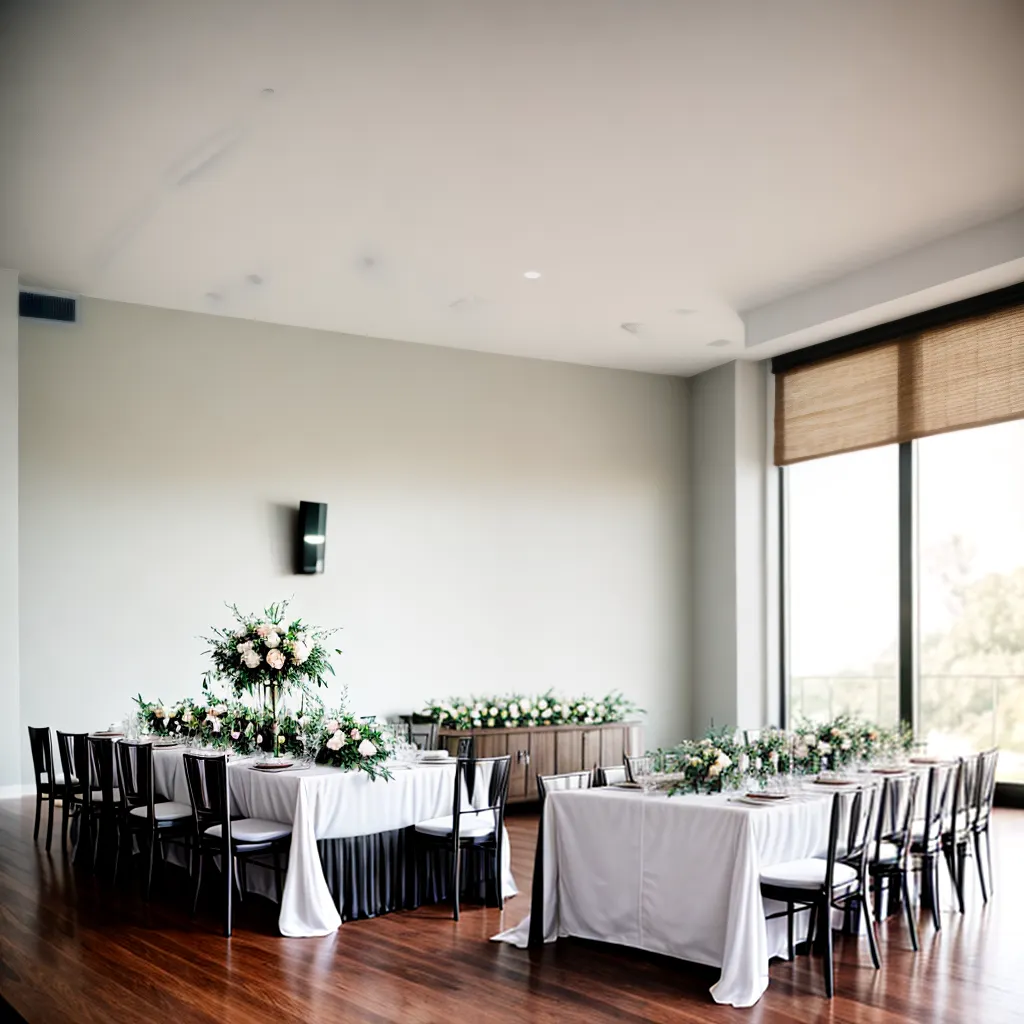 casamento minimalista mesa branca geometrica