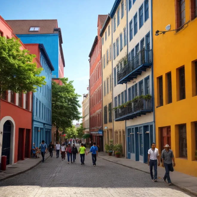 ruas multiculturais pessoas arquitetura diversidade