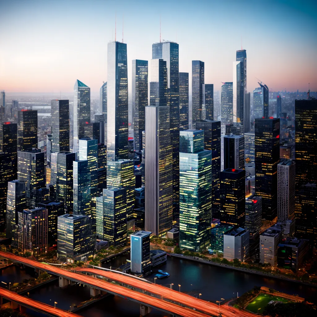 cidade futurista edificios ecologicos energia limpa