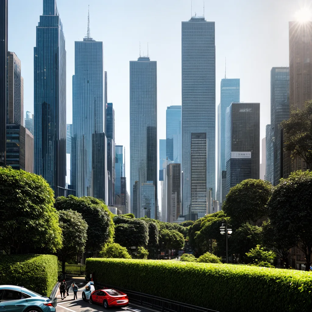 cidade futurista edificios jardins verticais