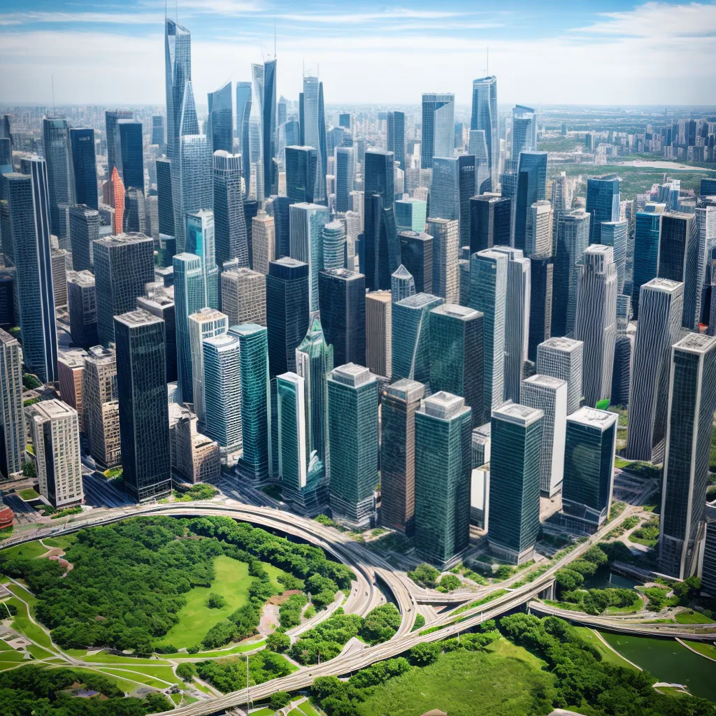 cidade futurista sustentavel tecnologia verde