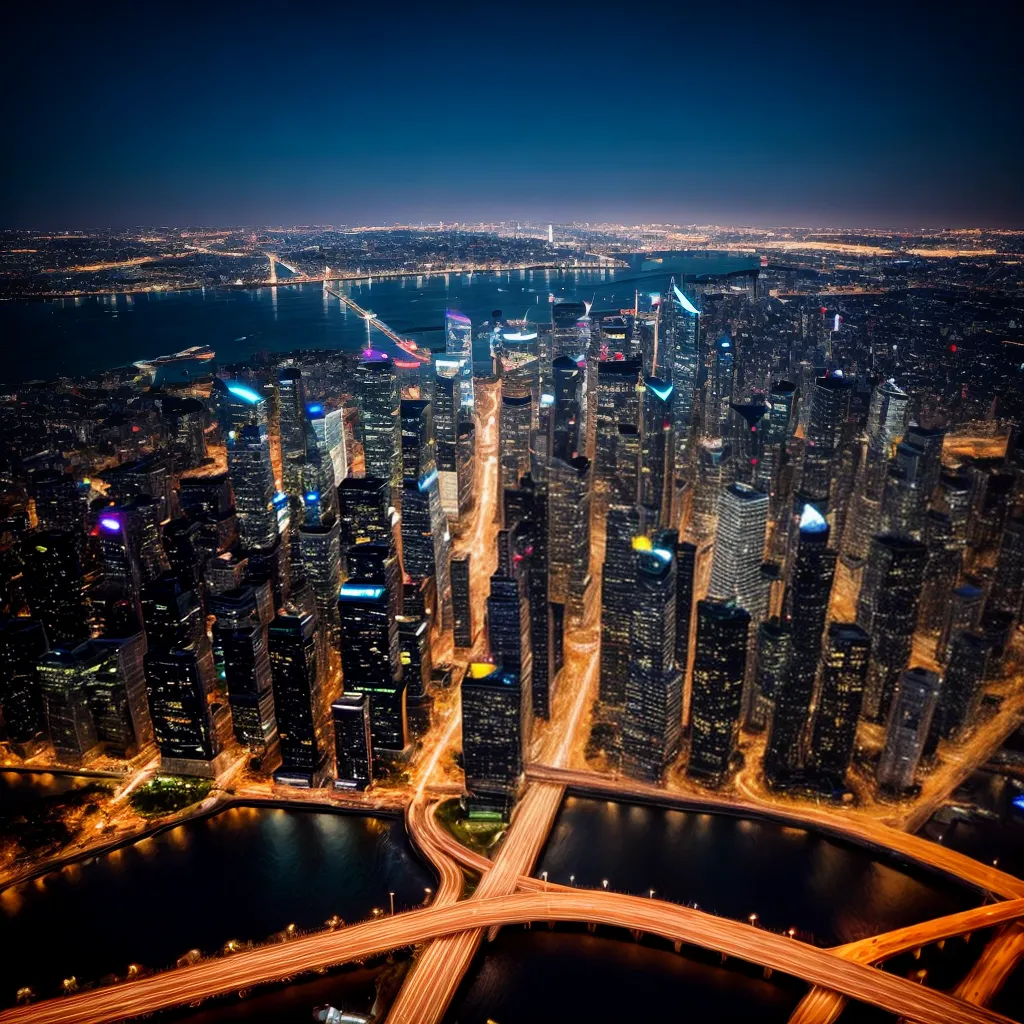 cidade noturna skyscrapers tecnologia 5g 1