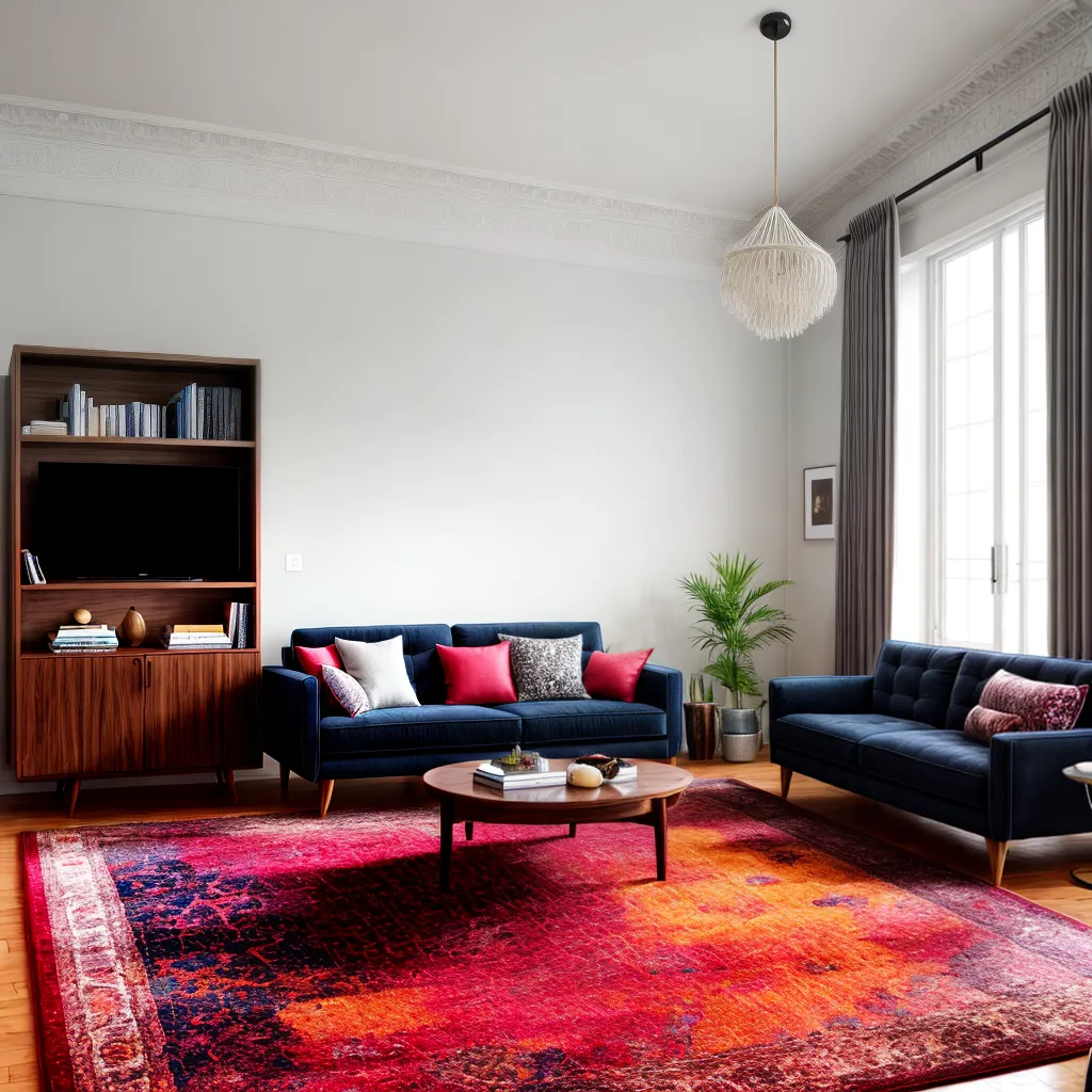 sala estar luxuosa tapete elegante