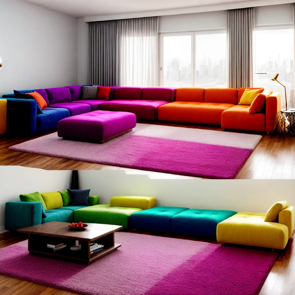 sala estar tapetes coloridos