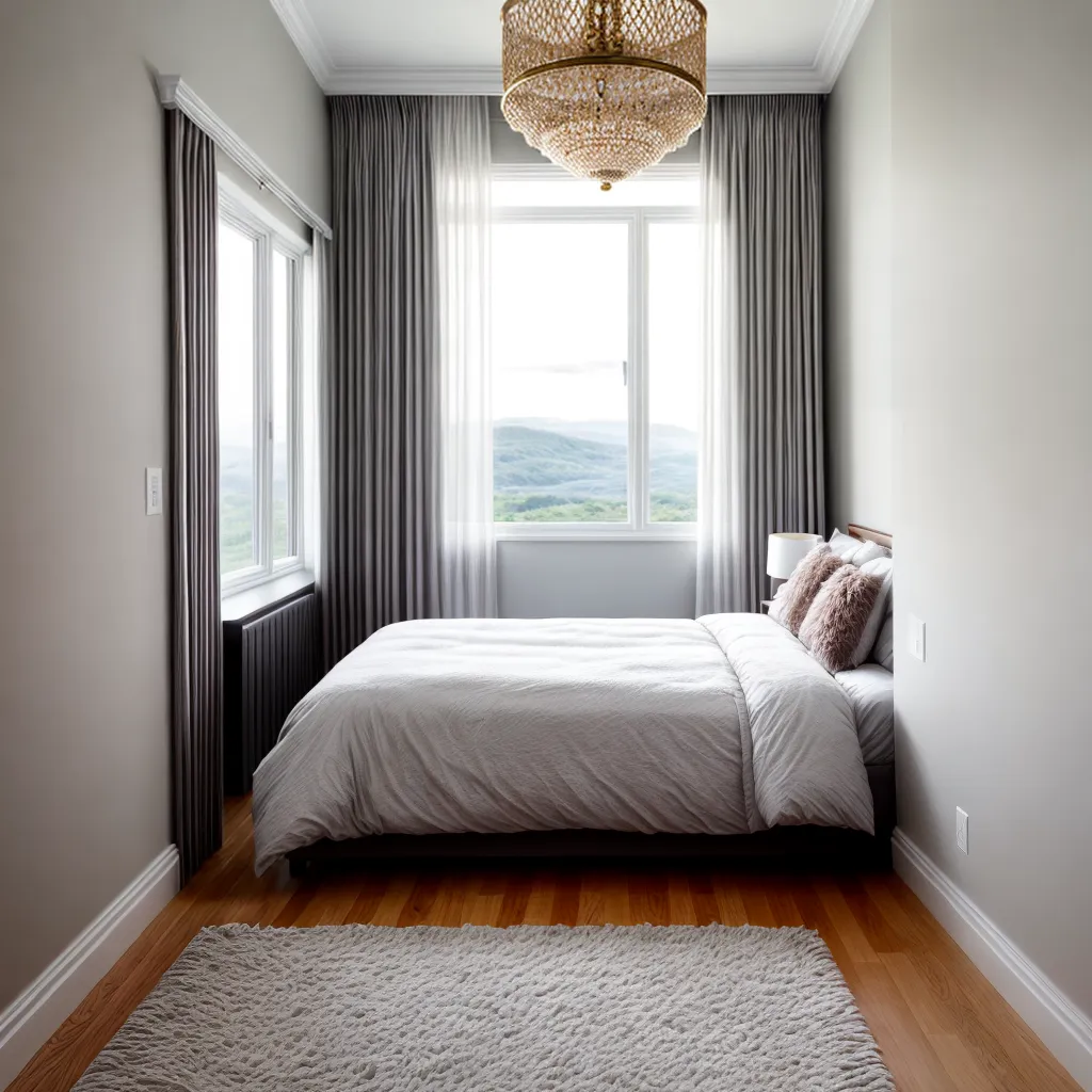 quarto elegante sonhador cama confortavel