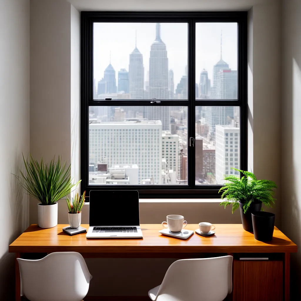 quarto escritorio janela cidade