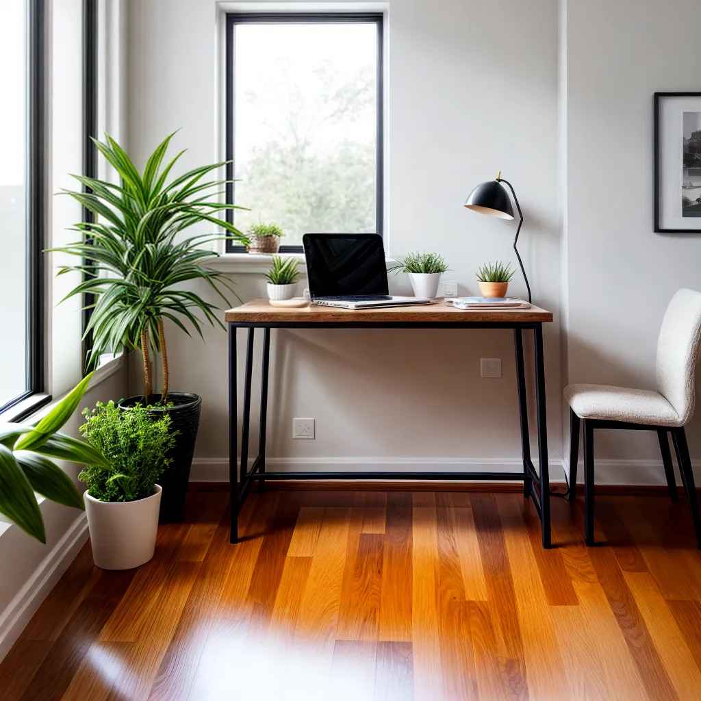 quarto escritorio janela plantas
