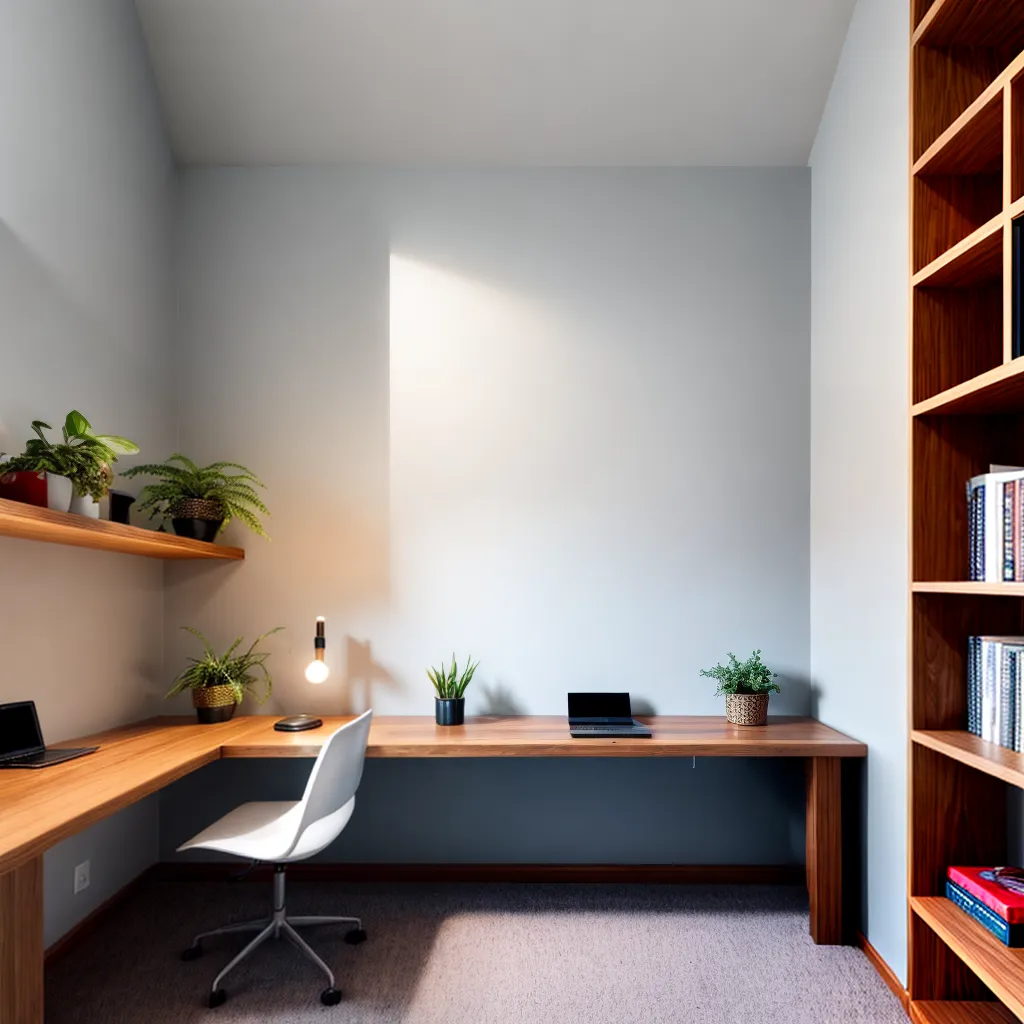 escritorio canto quarto madeira livros