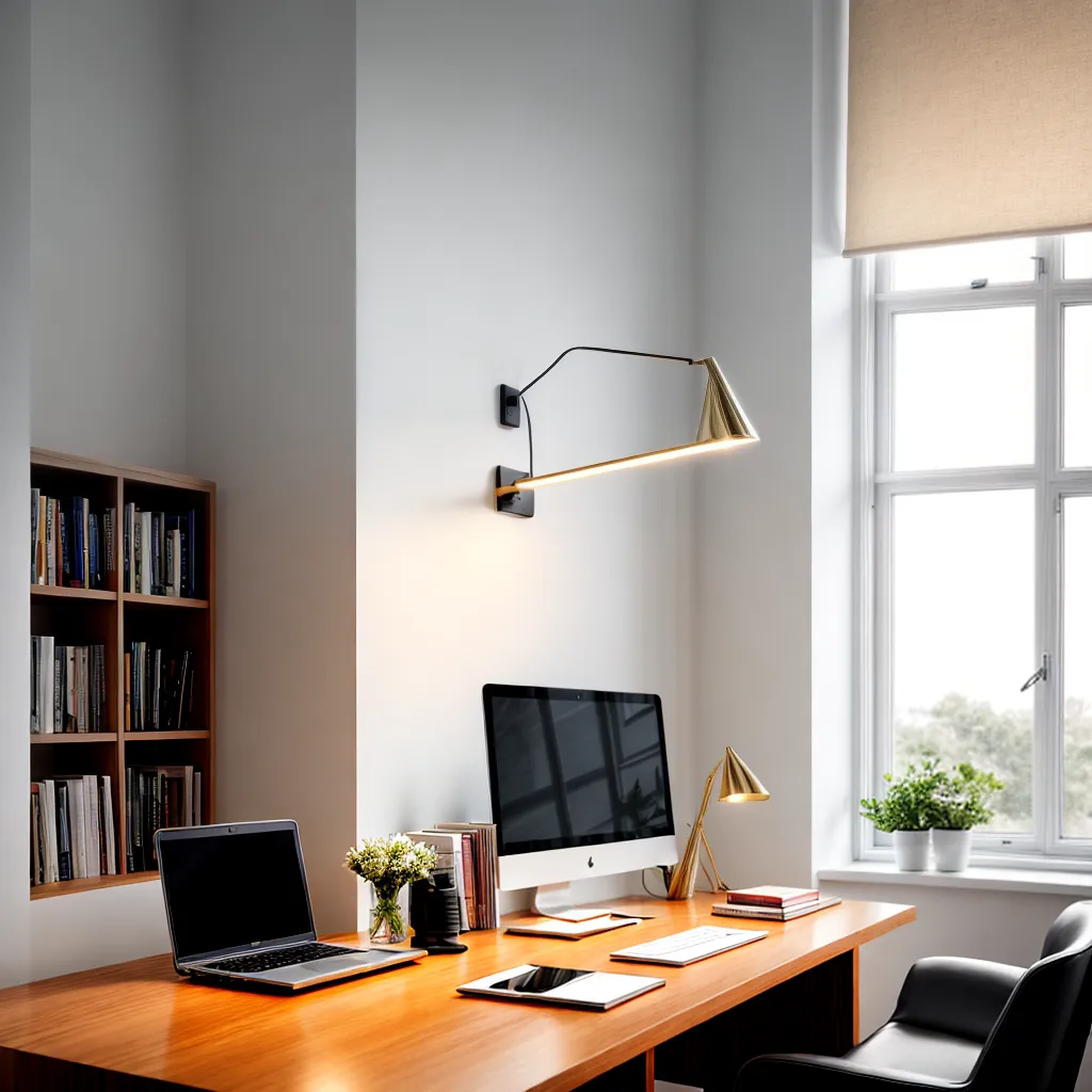 escritorio moderno mesa vidro lampada