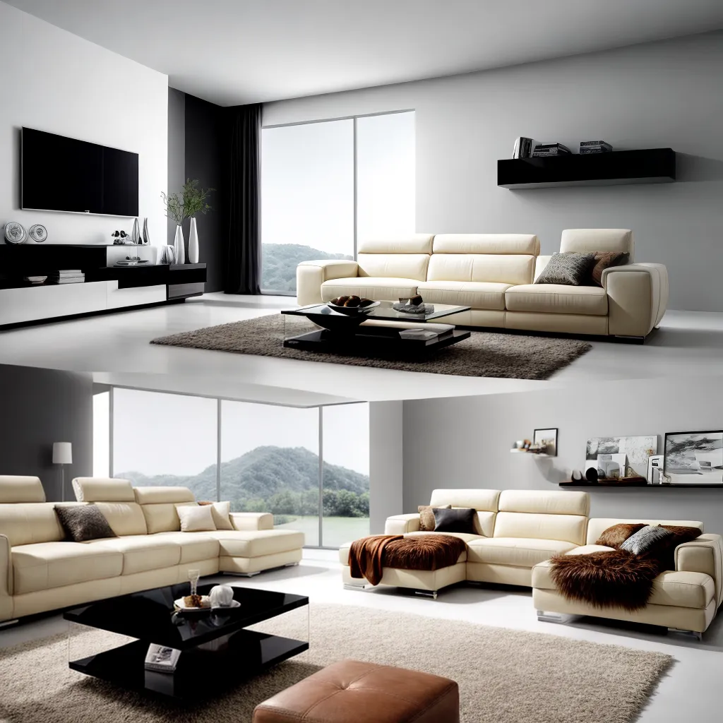 sala italiana sofa couro elegante