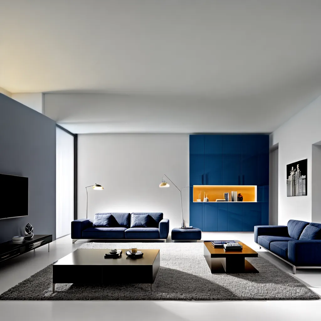 sala minimalista sofa couro mesa vidro
