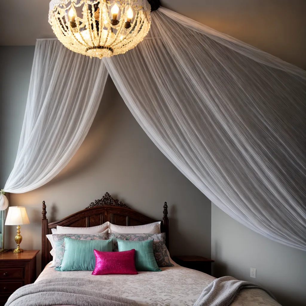 decoracao conto de fadas lustre cama canopy